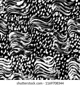 White and black grunge pattern. Background. Brush. Vector.