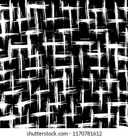 White and black grunge pattern. Background. Brush. Vector.
