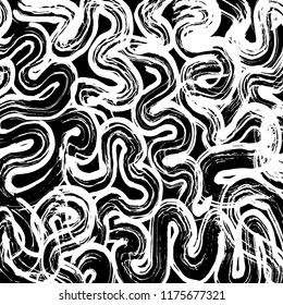 White and black grunge pattern. Background. Brush. Vector.