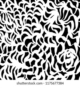 White and black grunge pattern. Background. Brush. Vector.