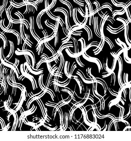 White and black grunge pattern. Background. Brush. Vector.