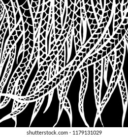 White and black grunge pattern. Background. Brush. Vector.