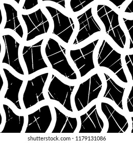 White and black grunge pattern. Background. Brush. Vector.
