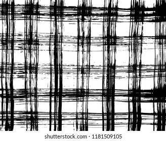 White and black grunge pattern. Background. Brush. Vector.