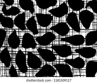 White and black grunge pattern. Background. Brush. Vector.