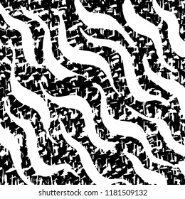 White and black grunge pattern. Background. Brush. Vector.