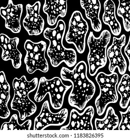 White and black grunge pattern. Background. Brush. Vector.