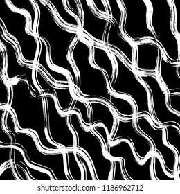 White and black grunge pattern. Background. Brush. Vector.