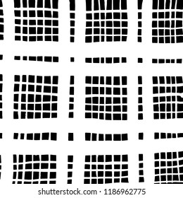 White and black grunge pattern. Background. Brush. Vector.