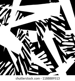 White and black grunge pattern. Background. Brush. Vector.