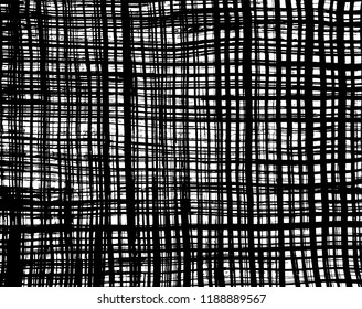 White and black grunge pattern. Background. Brush. Vector.