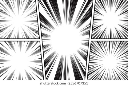 white and black halftone comic manga book template screentone page. Pop art halftone frame background. Vector cartoon illustration