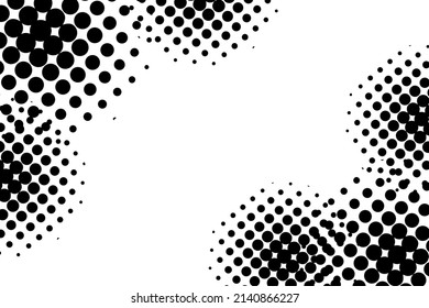 Fondo del marco de medio tono blanco y negro. Ilustración vectorial.