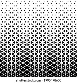 White and black halftone triangle pattern background. Abstract geometric triangles, halftone. Vector background.