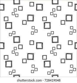 white black hand drawn minimal square seamless pattern