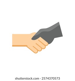 white and black hands holding handshake icon