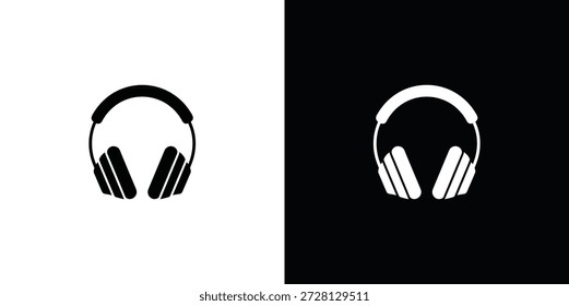 Auriculares blancos y negros en audio de fondo dividido