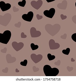 White and black hearts, vector seamless pattern. African Americans and white people against racism, BLM, Black Lives Matter.