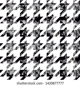 White and Black Hounds Tooth Texture Seamless Pattern. 