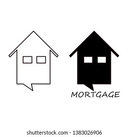 white and black house vector with mortgage inscription