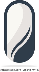 um ícone branco e preto de uma cápsula