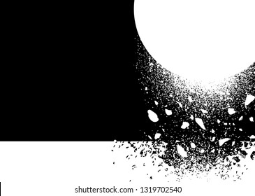 White and black ink splashes vector