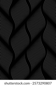 White and black Interior wall decoration. abstract waves pattern	
