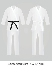 White and black karate suit. vector illustration