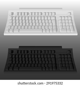 White and black keyboard without digits
