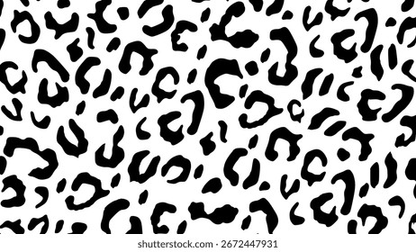 Textura de pele de leopardo branco e preto. Plano de fundo de impressão animal. Papel de parede de luxo.