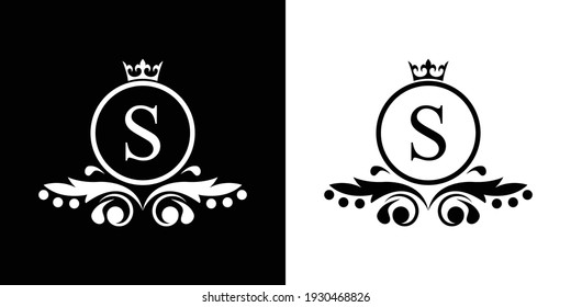 White Black Letter S Template Logo Stock Vector (Royalty Free ...