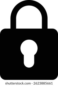 Diseño de icono de candado blanco y negro.