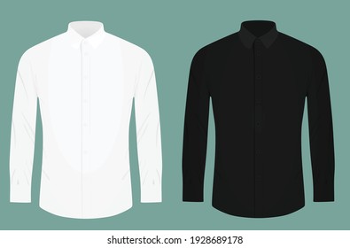 White and black long sleeve shirt. vector illustration