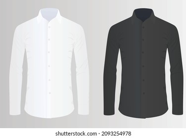 White  and black long sleeve shirt. vector illustration