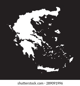 white and black map of Greece