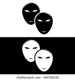 white and black masks