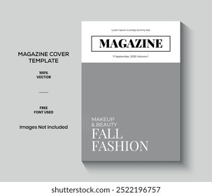 White And Black Minimalist Beauty Magazine Cover Template
