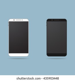 White and black mobile smartphone with touchpad.