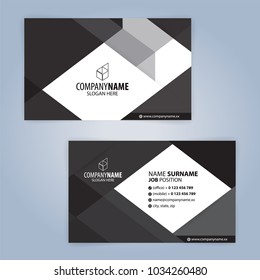 White and Black modern business card template, Illustration Vector 10
