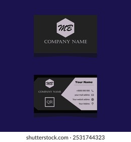 White and black modern professional business card design 