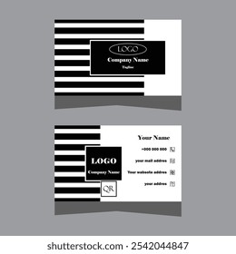 White and black modern professional business card design