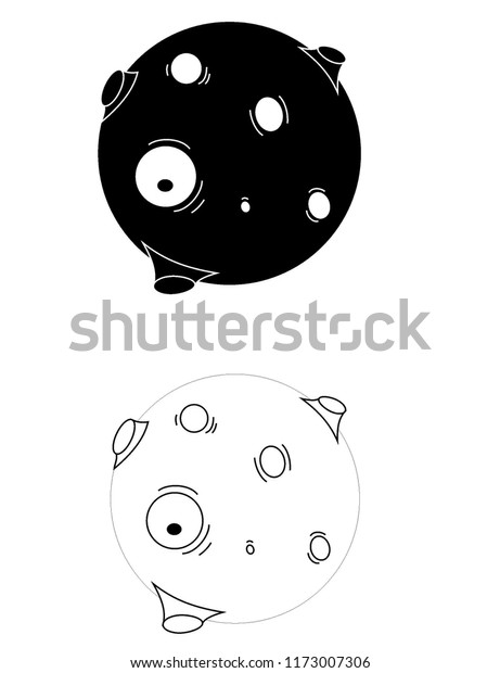 white and\
black moon vector,\
cartoon style\
moon.