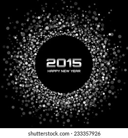 White - Black New Year 2015 Background, vector illustration