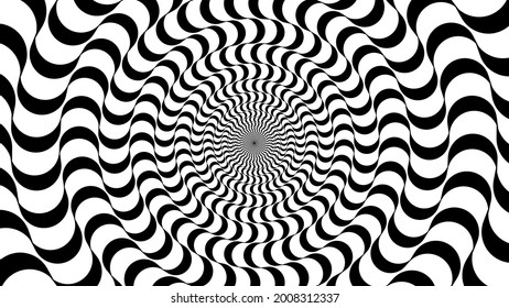 White and Black Optical Illusion Background. Vector illustration