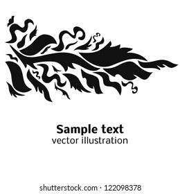 White and black ornamental background. Vector illustration for your art design. Postcard picture in monochrome color.