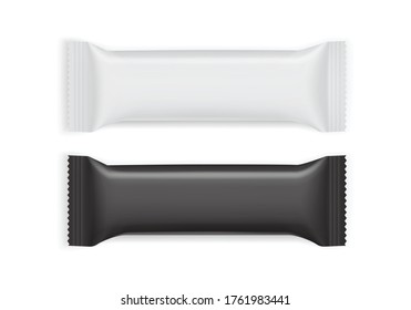 white and black paper packaging isolated on white background vector mock up