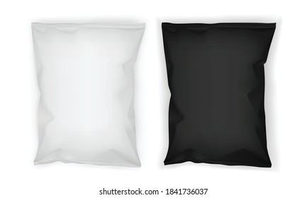 white and black paper packaging isolated on white background vector mock up 