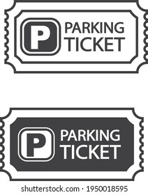 White and black parking ticket, vector.