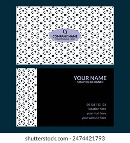 diseño de tarjeta de visita de patrón blanco negro