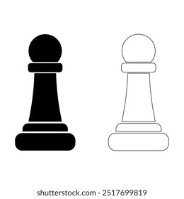 white and black pawns on a white background